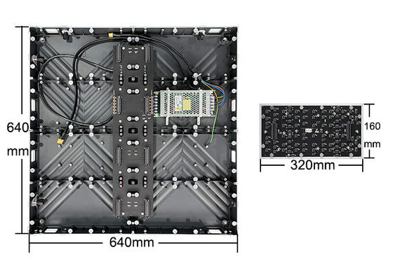 Enlace sin costura 640 * 640mm Pared de vídeo LED interior para sala de control de cine
